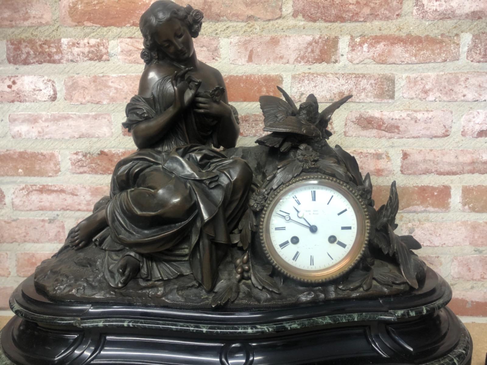 Clock Set marmer & bronze 