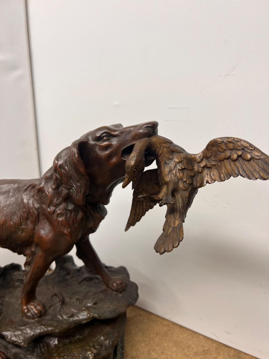 Bronze Two Hunting Dogs